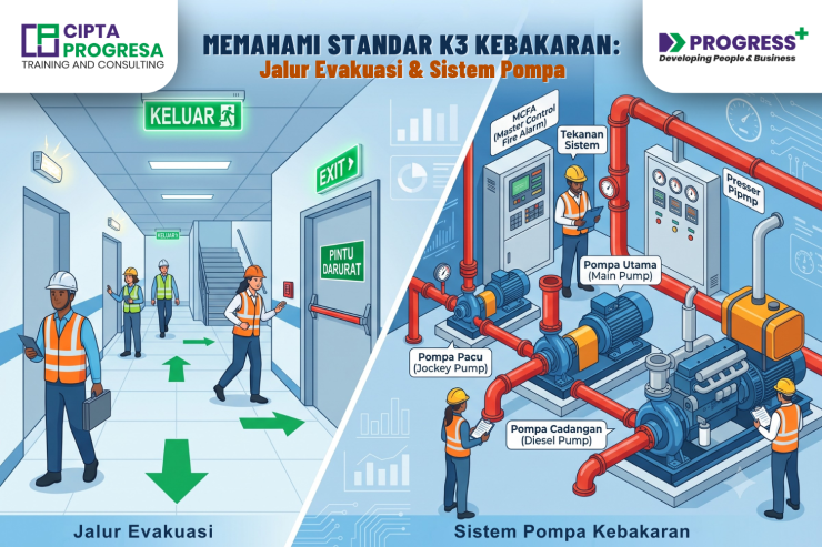 Standar Jalur Evakuasi & Sistem Pompa Kebakaran: Panduan K3 Gedung